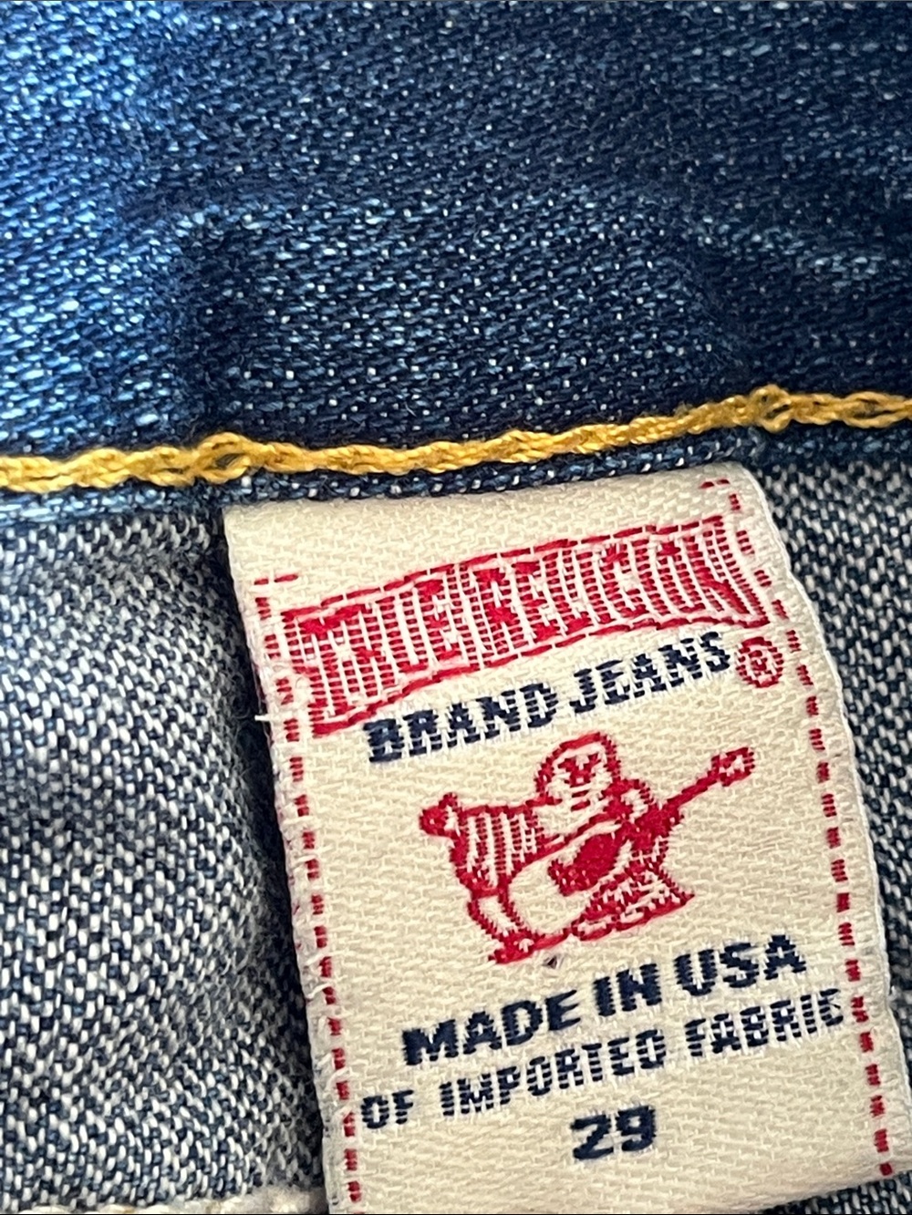vintage Y2K low-rise True Religion Bobby Short Cut-Off Denim Shorts - Picture 9 of 13